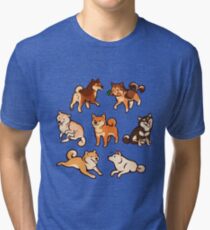 shibes in blue Tri-blend T-Shirt