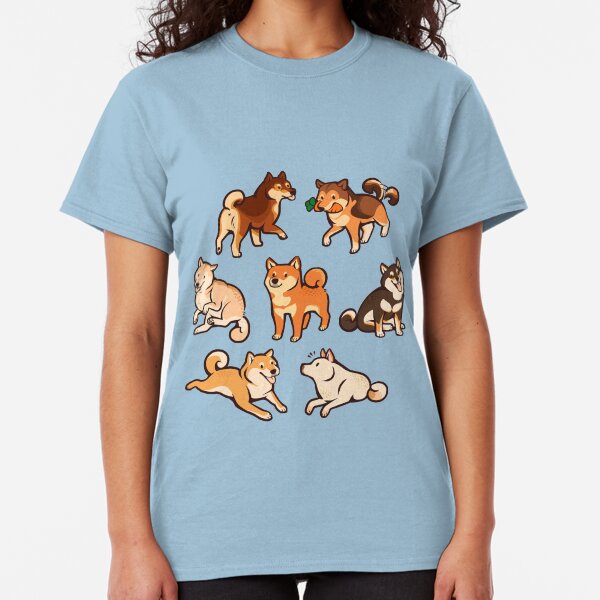 shibes en azul Camiseta clásica