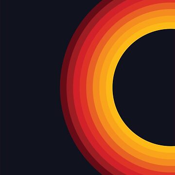 Artwork thumbnail, Orange, Red, and Black Retro Rainbow by Rachel McNeil