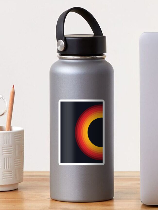 Thumbnail 1 of 3, Sticker, Orange, Red, and Black Retro Rainbow designed and sold by bird767.