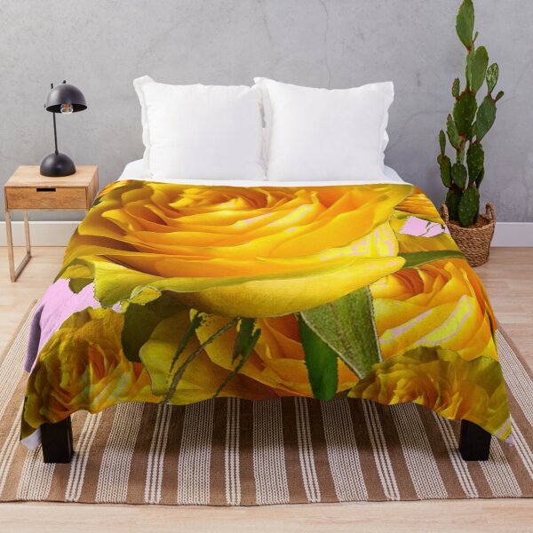 Item preview, GOLDEN GARDEN ROSES BOUQUET PINK ART designed and sold by sharlesart.