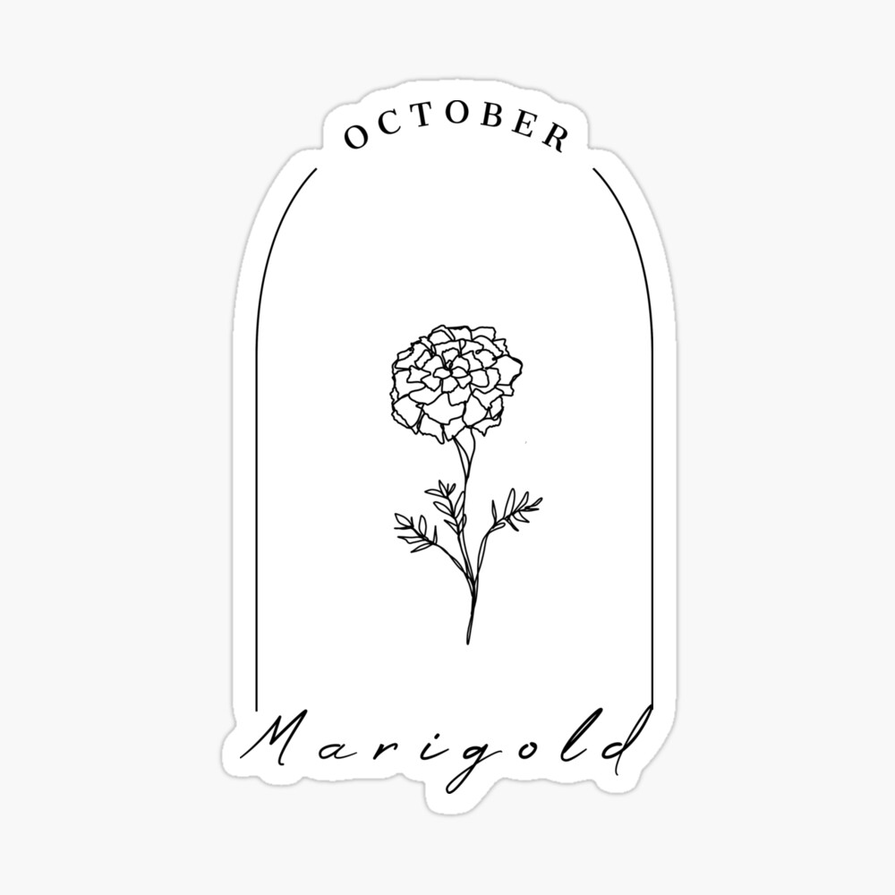Marigold October birth flower tattoo design iPad Case  Skin for Sale by  InkImaginarium  Redbubble