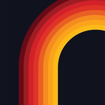 Artwork thumbnail, Orange, Red, and Black Retro Rainbow Arch by Rachel McNeil