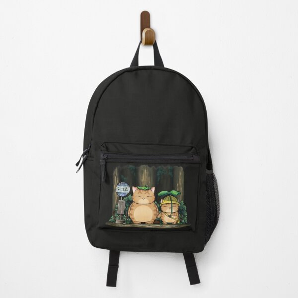 Item preview, Cat with Leaf Umbrella at Bus Stop designed and sold by Takeda-art.