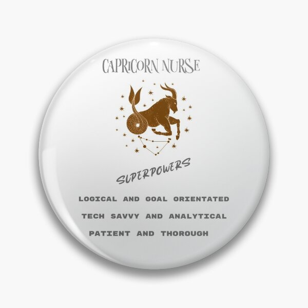Artikelvorschau, Steinbock-Krankenschwester Superpowers Zodiac Sea Goat Symbol, Beschreibung typischer Steinbock-Eigenschaften entworfen und verkauft von PrintHatcher.