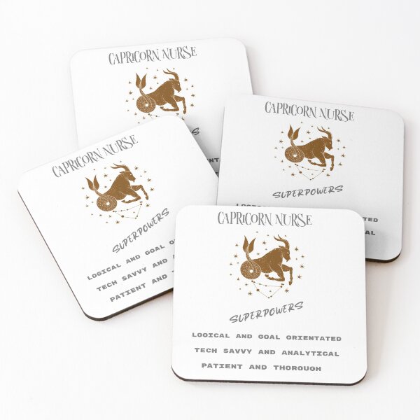 Artikelvorschau, Steinbock-Krankenschwester Superpowers Zodiac Sea Goat Symbol, Beschreibung typischer Steinbock-Eigenschaften entworfen und verkauft von PrintHatcher.