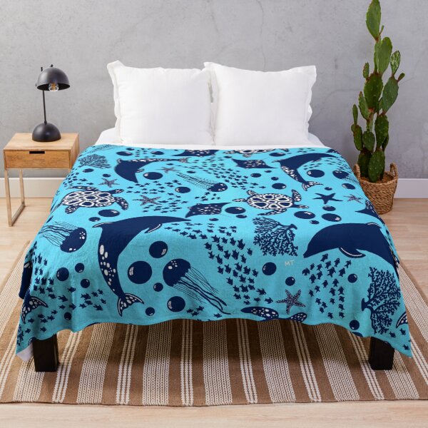 Item preview, Ocean Creatures Pattern - Blue designed and sold by monitdesign.