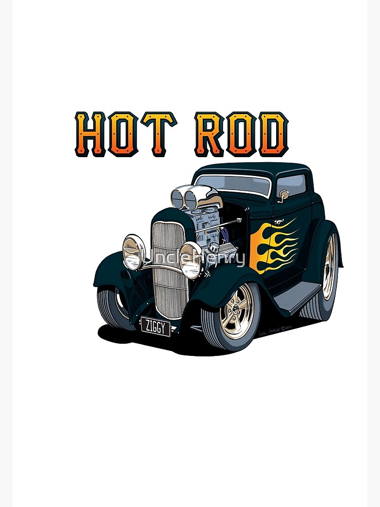 Disover 1932 Ford Hot Rod Car toon, Ziggy Premium Matte Vertical Poster