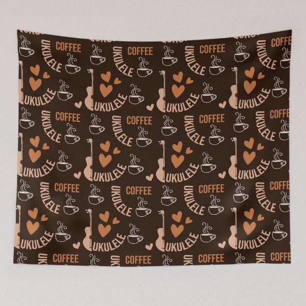 Item preview, Funny ukulele and coffee lady designed and sold by DeliriousSteve.