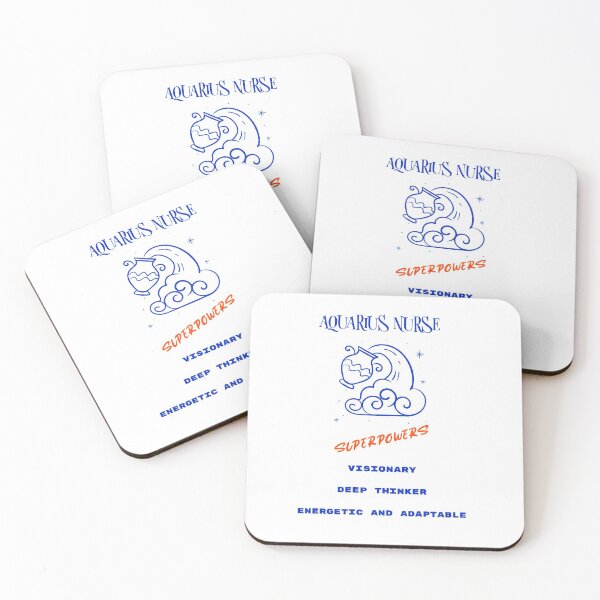 Item preview, Aquarius The Water Bearer Star Sign Describing Typical Qualities As Superpowers of Nurses designed and sold by PrintHatcher.