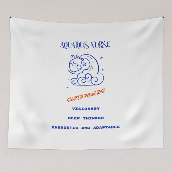 Item preview, Aquarius The Water Bearer Star Sign Describing Typical Qualities As Superpowers of Nurses  designed and sold by PrintHatcher.