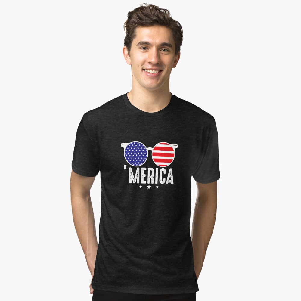 Dreamtees 4th of July Shirts Men - Funny Humor Novelty Graphic Tees - USA American Flag Lit, Men's, Size: Small, Blue