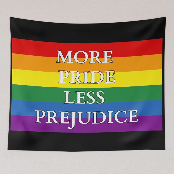 Item preview, More Pride Less Prejudice with Pride Flag - Pride Month designed and sold by CaitU.