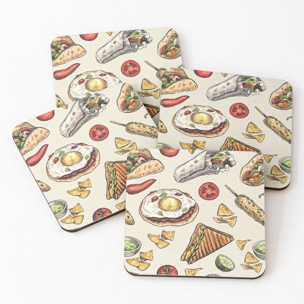 Item preview, Assorted Mexican Food Set - Taco, Guacamole, Burritos, Quesadillas,Nachos designed and sold by Alicia Chee.