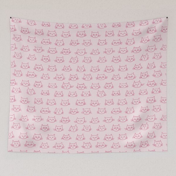Item preview, Funny cat faces expressions pattern in pink designed and sold by Aidi Riera.