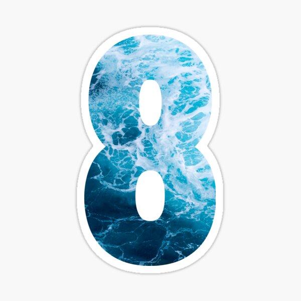 Item preview, Ocean Waves Number 8 designed and sold by LiveAndGlow.