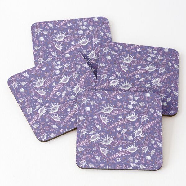 Item preview, Seashells Sea Shells Underwater Pattern Paper Collage Moody Violet designed and sold by Julia Khoroshikh.