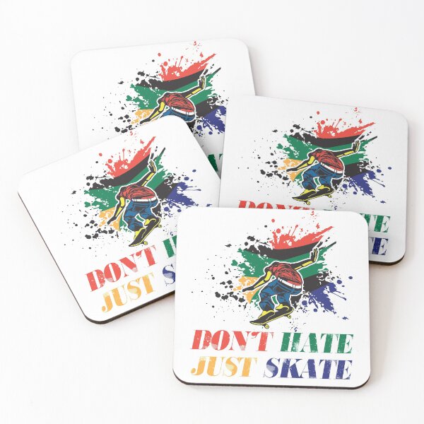 Item preview, Don't Hate Just Skate Black Skateboarder designed and sold by SkateboardMeds.