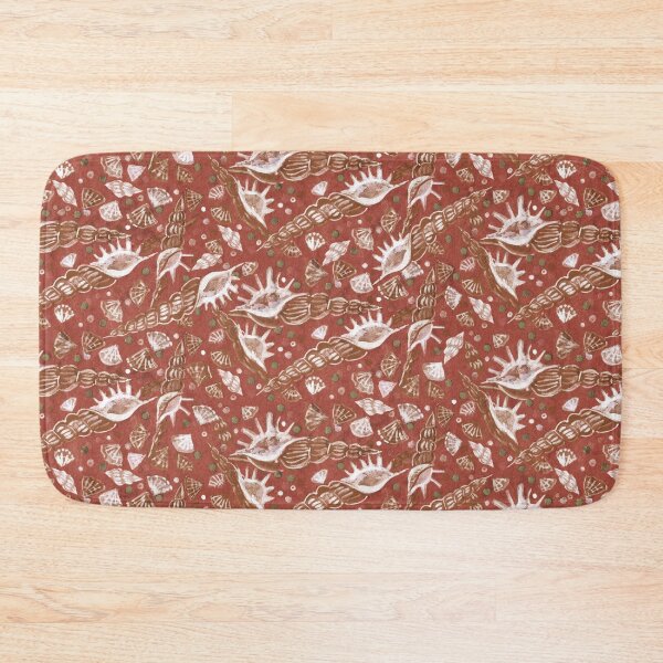 Item preview, Seashells Sea Shells Underwater Pattern Paper Collage Terracotta Rust designed and sold by Julia Khoroshikh.