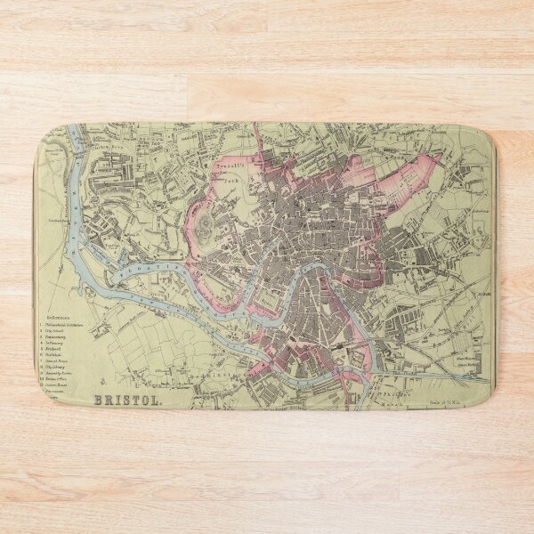 Item preview, Old Bristol UK Map (1872) Vintage Southwest England City Atlas designed and sold by BravuraMedia.