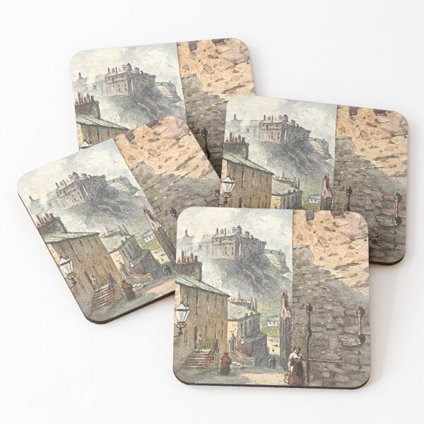 Artikelvorschau, Vintage Illustration von Edinburgh Castle aus dem Flodden Wall Vennel, Edinburgh entworfen und verkauft von yourscotland.