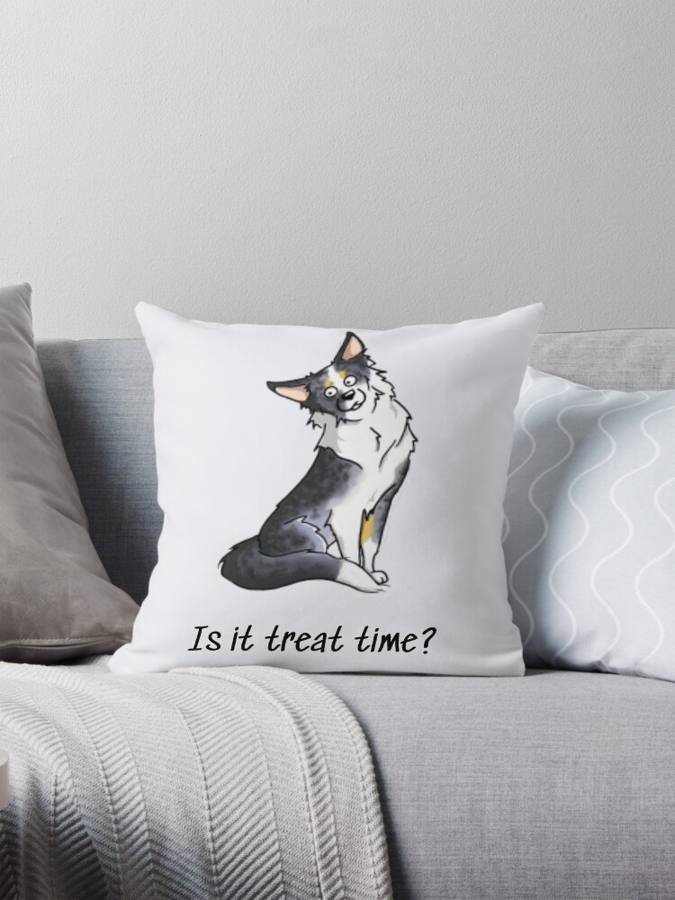 Thumbnail 1 of 4, Pillow, Blue Merle Boys Love Treats designed and sold by bluemerleminion.