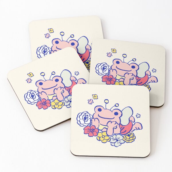 Item preview, I draw pink pickles the frog fairy happy in bed of flowers designed and sold by RansRoom.
