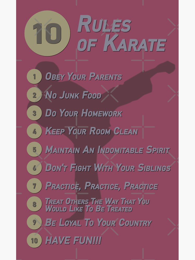 "10 Rules of Karate from the Office (US)" Sticker for Sale by MNILabs