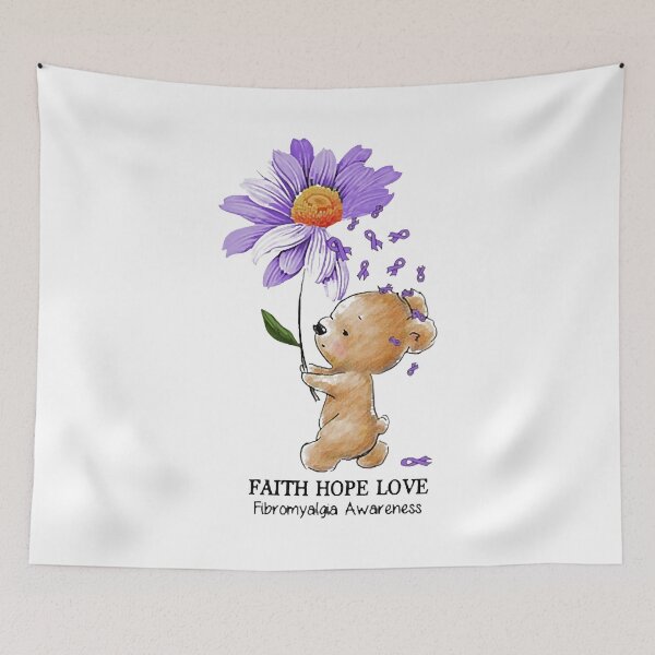 Item preview, BEAR DAISY FAITH HOPE LOVE FIBROMYALGIA AWARENESS designed and sold by Ivanc3.