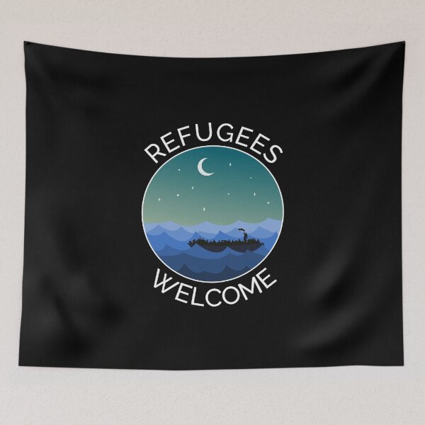 Item preview, Refugees Welcome Boat Sea Rescue Peace Justice  designed and sold by CreatDifference.