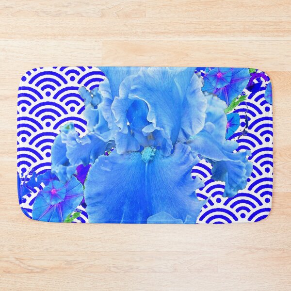 Item preview, DELICATE BLUE-WHITE BEARDED IRIS FLOWER BLUE PATTERN ART designed and sold by sharlesart.