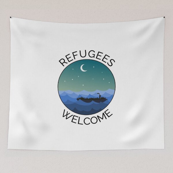 Item preview, Refugees Welcome Boat Sea Rescue Justice Peace   designed and sold by CreatDifference.