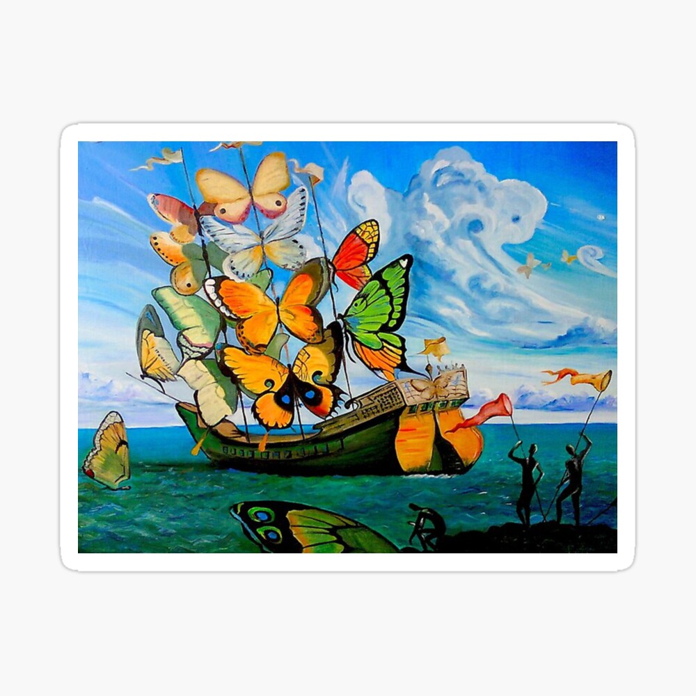 salvador dali paintings butterfly ship