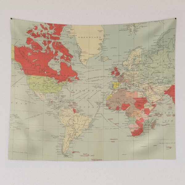 Item preview, Old British Empire World Map (1920) Vintage Colonial England Atlas designed and sold by BravuraMedia.