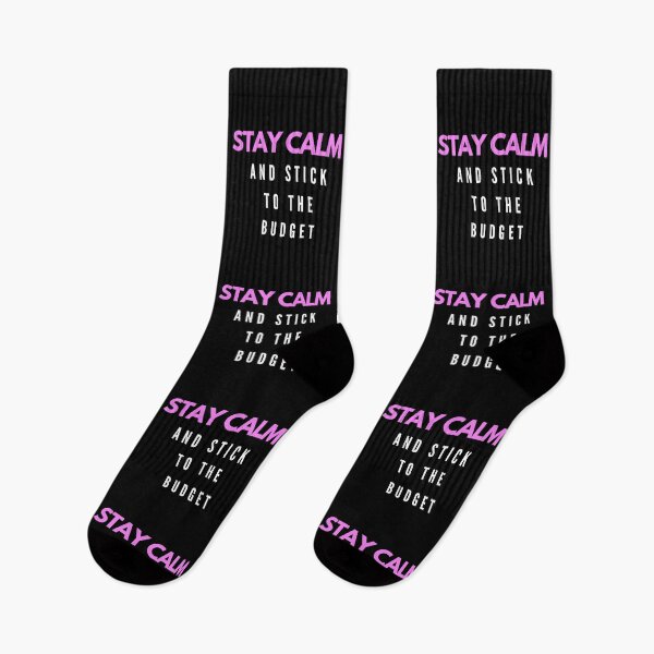 Item preview, Stay calm and stick to the budget (pink, white, black) designed and sold by zav2001.