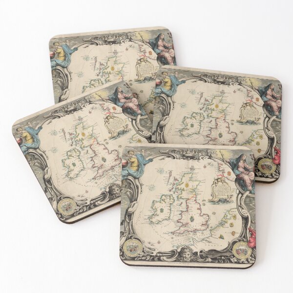 Item preview, Old British Isles Map (1739) Vintage England, Scotland & Ireland Atlas designed and sold by BravuraMedia.