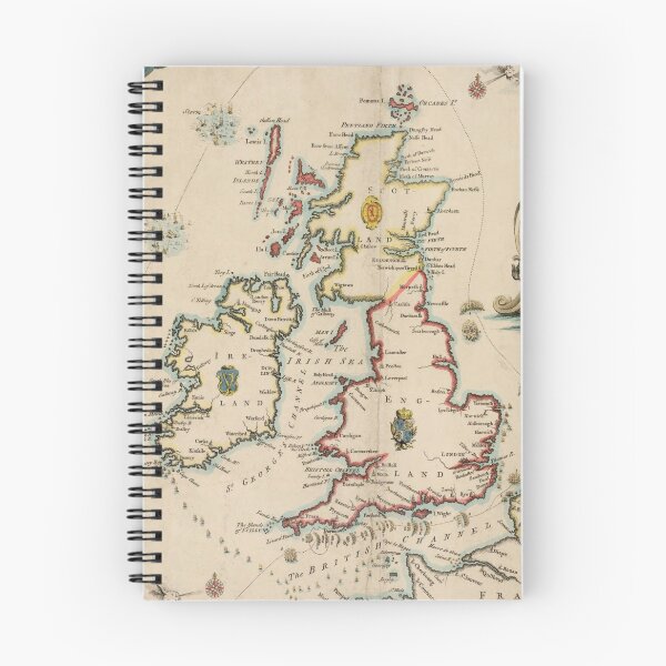 Item preview, Old British Isles Map (1739) Vintage England, Scotland & Ireland Atlas designed and sold by BravuraMedia.