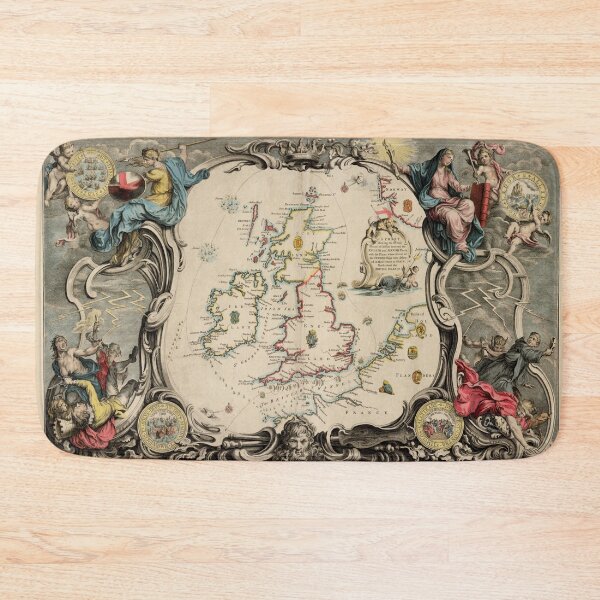 Item preview, Old British Isles Map (1739) Vintage England, Scotland & Ireland Atlas designed and sold by BravuraMedia.