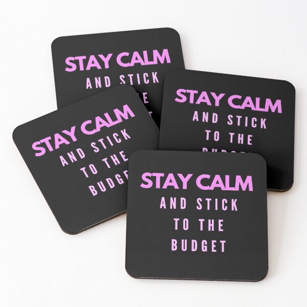 Item preview, Stay calm and stick to the budget (pink, black) designed and sold by zav2001.