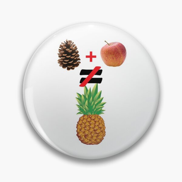 Item preview, Pine Cone Plus Apple Does Not Equal Pineapple - Fruit Summer White designed and sold by KeysTreasures.