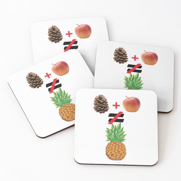 Item preview, Pine Cone Plus Apple Does Not Equal Pineapple - Fruit Summer White designed and sold by KeysTreasures.