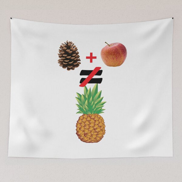 Item preview, Pine Cone Plus Apple Does Not Equal Pineapple - Fruit Summer White designed and sold by KeysTreasures.