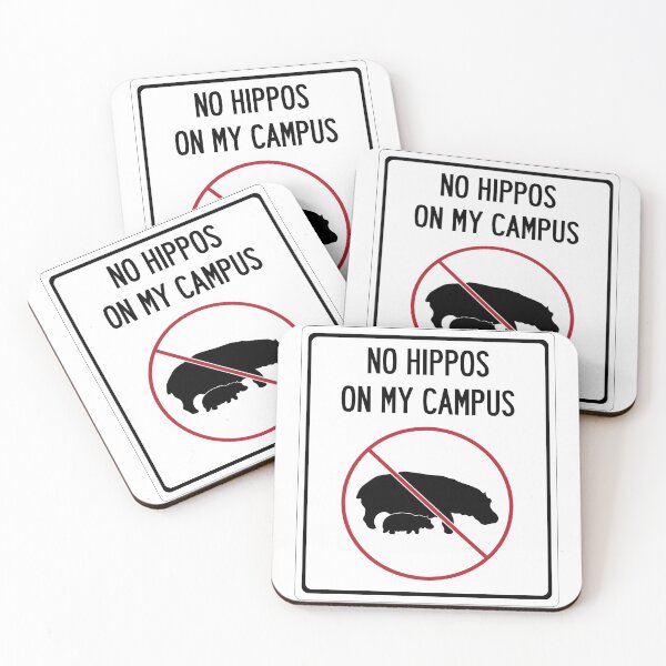 Item preview, "No Hippos on my Campus" street sign designed and sold by SpoonDealer.