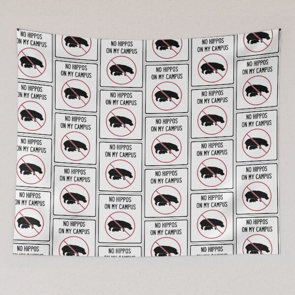Item preview, "No Hippos on my Campus" street sign designed and sold by SpoonDealer.