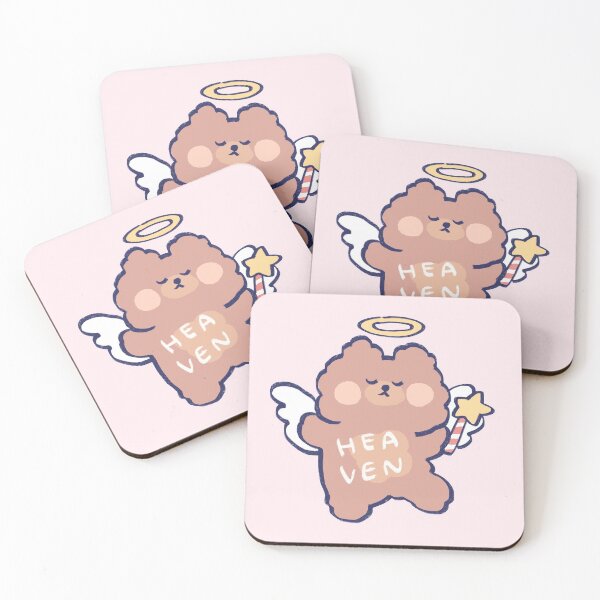Item preview, I draw fluffy angel teddy bear with heaven text designed and sold by RansRoom.