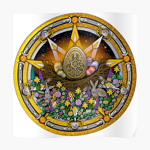 Sabbat Pentacle for Ostara the Spring Equinox Poster