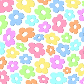 Artwork thumbnail, groovy drippy flowers by Pastel-PaletteD