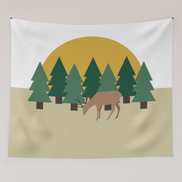 Aperçu de l'œuvre Cerf dans la forêt créée et vendue par Vectorations.