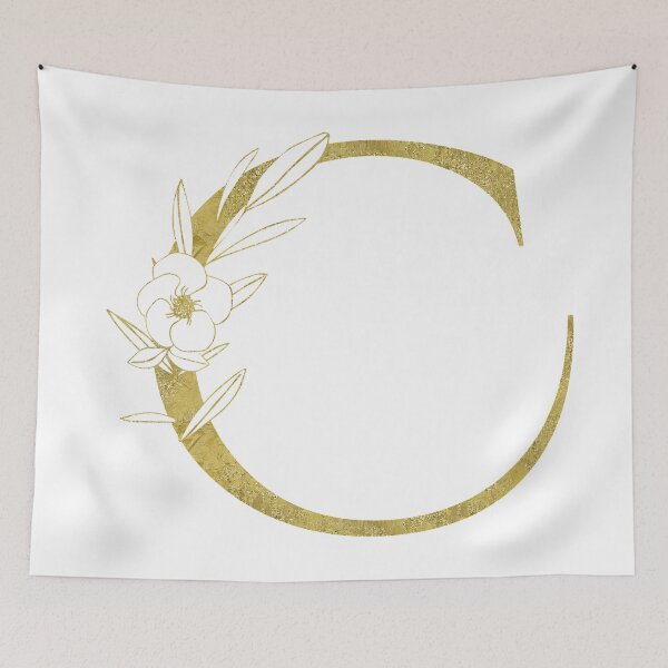 Item preview, Golden Floral Letter C Monogram designed and sold by KarolinaPaz.