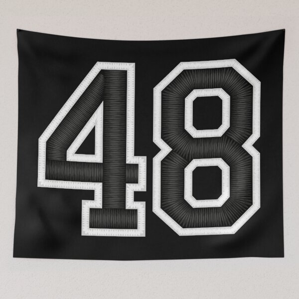 Item preview, 48 Black Jersey Sports Number forty-eight Football 48 designed and sold by elhefe.